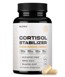 Nootrix Cortisol Manager & Stabilizer Supplement Suporta sono profundo, relaxação, saúde e estresse adrenal, 300mg Ashwagandha, Rhodiola Rosea Extract & Apigenin, 90 cápsulas