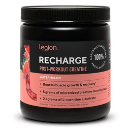 LEGION Recarregue pós Treino Suplemento - Todos Natural Muscle Builder & Recuperação Beba com Creatina Micronizada Monohidrato. Naturalmente adoçado e saborosa, seguro e saudável (Melancia, 30 Servir)