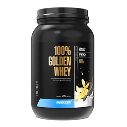 Maxler 100% Golden Whey Protein - 24g de proteína por serviço - Premium Whey Protein Powder para treino pré-pós-absorção rápida Whey Concentrate Isolate Hydrolysate Blend - French Vanilla Protein 2lb
