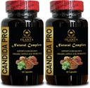 Complexo de suporte de Candida - Suplemento de óleo de Orégano, Candida May Cleanse Gut Suporte, probióticos para mulheres Saúde Digestiva, cápsulas de ácido caprílica - 2 garrafas 120 cápsulas