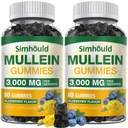 2 Pacote de açúcar grátis 3000MG Gummies Mullein - Lung Cleanse, Mullein Leaf Extract Supplement for Respiratory, Organic Mullein Drops with Quercetin & Bromelain for Lung, Digestive Health & Immune
