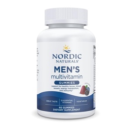 Naturals nórdicos Gummies multivitamin masculinos, Berry misto - 60 Gummies - Suporte para ossos saudáveis, vasos sanguíneos, energia e imunidade - Não-GMO, vegetariano - 30 Servings