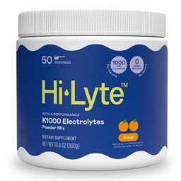 Hi-Lyte K1000 Eletrólitos em pó Mix Keto Laranja & Desempenho, 50 Servings