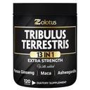 Zolotus 13in1 Tribulus Terrestris Cápsulas com Maca, Erva Horny Goat, Panax Ginseng, Saw Palmetto, Tongkat Ali, Shilajit & More - Energia, Stamina Suplemento para Homens e Mulheres - 120 Condes