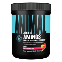 Aminoácidos Juiced Animal - BCAA Powder EAA Matrix Plus Hidratação com Eletrólitos e Sal do Mar A qualquer hora Recuperação e desempenho melhorado, Fruit Punch Flavor, 30 Servings