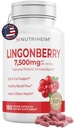 Lingonberry pó 7500mg para trato urinário, circulação de sangue, Gut Saúde, Saúde dos olhos, Apoio antioxidante - Pure 5:1 Razão e 180 Cápsulas Veggie - Não-GMO, Sem glúten, Vegan-Amigo Suplemento