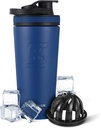 Ice Shaker Isolated Stainless Steel Shaker Garrafa 26 onças, Marinha, frio por 30+ Horas, Copo Isolado com Agitador Twist-on, Garrafa Odor-Free para Shakes Protein, Água, Smoothies, Cocktails