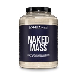 Massa de Baunilha NAKED - Tudo Natural Vanilla Peso Gainer Proteína Pó - 8lb Bulk, OGM grátis, sem glúten e soja livre, sem ingredientes artificiais - 1.260 calorias - 11 Servings