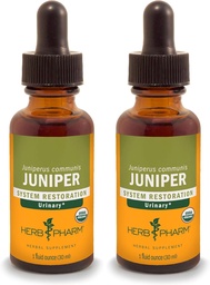 Herb Pharm certificado extrato líquido orgânico para sistema urinário Suporte Juniper 1 Fl Oz (Pacote de 2)
