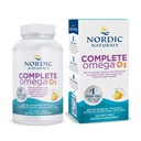Naturals nórdicos Completo Omega-D3, sabor limão - 120 géis macios - 565 mg Omega-3 + 70 mg GLA + 1000 UI Vitamina D3 - EPA & DHA - Pele saudável, Cognição, Humor Positivo - Não-GMO - 60 Servings