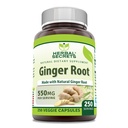 Herbal Secrets Ginger Root 550 mg por serviço, 250 Veggie Capsules Supplement (Suplemento) Não-GMO (Gluten Free)