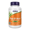 NOW Foods Supplements, Pau D'Arco (Tabebuia heptaphylla) 500 mg, Herbal Support, 100 Veg Cápsulas