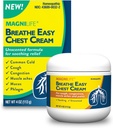 MagniLife Breath Easy Chest Cream, 4 onças, Tosse & Muscle Pain Relief Cream para adultos, Esfrego no peito para remoção de muco e alívio do congestionamento nasal, tópico natural, sem cheiro
