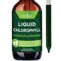 NEW AGE Clorophyll Liquid Drops - Concentrado Natural - Fortalecedor de Energia, Digestão e Sistema Imune Suporta, Desodorante Interno, Função Fígado - (2 Fl Oz (Pacote de 1))