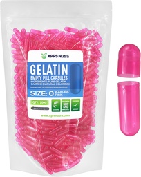 XPRS Nutra Tamanho 0 Cápsulas vazias - 1000 Count Cápsulas de Gelatina Vazias - Comprimidos DIY Cápsula Preenchimento - Pure Bovine Pill Gel Caps para Do-It-Yourself Suplementos (Azalea Pink)