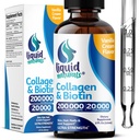 Colágeno Líquido e Biotina, 2 Fl. Oz, Peptídeos de Colágeno Ultra-Forte para Mulheres, Biotina Testada de Terceira Parte para Mulheres, unhas e Vitaminas da Pele B7 Colágeno Peptídeos – Vanilla Flavor