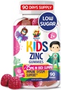 Gummies de zinco para crianças - Chewable Zinc Gummy Suplemento para crianças Apoio imunológico - Baixo açúcar natural antioxidante não-GMO Vitamina mastigáveis para crianças e adolescentes - 90 Gummies