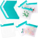 24 Pcs Viagens Pacotes de pílulas Pill Pouch Bags Reutilizável Zippered Medicine Bag Set Self Sealing Clear Plastic Medicine Organizer with Slide Lock Monday to Sunday Pill Baggies for Pills Small Items Armazenamento