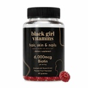 Vitaminas Black Girl - Cabelo, Pele, e Unhas Gummies com Biotina (6000 mcg), Zinco, Gelatina Livre, Vitamina A, e Vitamina E - Gluten-Free. Made in the USA (Passion Fruit, 60 Count) 30 Day Supply