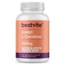 BESTVITE Acetyl L-Carnitina 500mg (240 Cápsulas vegetarianas) - Sem estearatos - Vegan - Não OGM - Gluten Free