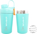 Ozizo Protein Mixing Cup for Protein Mixes, 20 Ounts Stainless Steel Protein Shaker Garrafa, Isolado, Prova de Fuga, Odor resistente, Pequeno Misturador de Ginástica Bonito para Homens, Mulheres, Meninos, Meninas, Bebidas quentes e frias