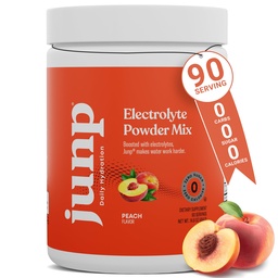 JUNP Eletrólitos em pó sem açúcar sem carboidratos, Orchard fresco Juicy Peach Keto Electrolyte Drink Mix, Potássio & Sal Hydration Powder Electrolytes Zero Calory Sugar Free Electrolyte Powder, 90 Servings
