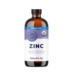 Suplementos de zinco orgânico Vimergy para mulheres e homens (7.5mg Zinco líquido por serviço) Rápido-absorção Imune Suporte, Promove ossos saudáveis e pele, USDA Certified Organic, Vegan, Até 120 Servings (240mL)