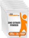 BulkSuplementos.com Citrato de zinco em pó - Suplementos de zinco, Zinco 30mg, Zinco em pó - Citrato de zinco puro, para suporte imunológico - Sem glúten, 100mg por serviço, 5kg (11 lbs)
