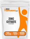 BulkSuplementos.com Citrato de zinco em pó - Suplementos de zinco, Suplemento Mineral, para suporte imunológico - Sem glúten, 100mg por serviço, 500g (1,1 lbs) (Pacote de 1)