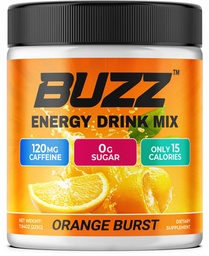 Morning Buzz Energy Drink Powder - Energia Boost Drink Mix - Energia sem açúcar com antioxidantes - Manhã Kickstart e Sports Nutrition Endurance Produto - 30 Servings, Burst laranja, 8 Onças