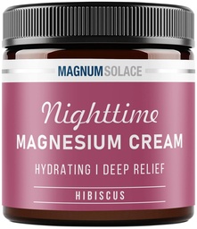 Loção de magnésio – Hydrating Nighttime Cream Aplicar nas pernas, braços ou peito - Cloreto tópico EUA Feito e seguro para crianças (Hibiscus)