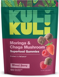 Gummies Kuli Kuli Super Energia - Suplementos de energia com Moringa, Booster de energia natural sem cafeína - 60 Não-GMO, Gummies Moringa sem glúten