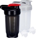 Shaker Garrafa Protein Shakes Cup 10 Ounce Shaker Garrafa com Whisk Balls, Protein Shake Garrafa definida para misturas de proteínas, Shakers para batidos de proteínas, Shaker Cup, Protein Shaker, Black+Grey, 2PCS