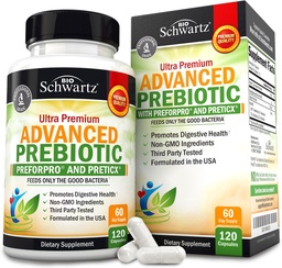Prebióticos avançados para a saúde digestiva - suplemento de saúde gut de ação rápida com prebióticos clinicamente validados para mulheres e homens para saudável Gut Flora Bloating & Imune Support - 2 Mês de fornecimento