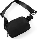 ODODOS Unisex Mini bolsa de cinto com alça ajustável pequeno pacote Fanny para treino de corrida Viagens Caminhadas, Preto