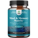 Mente natural e suplemento de memória para aumento do desempenho mental e claridade suporta função cerebral feita com puro extrato de chá verde DMAE Bitartrato e vitaminas - 60 contagem