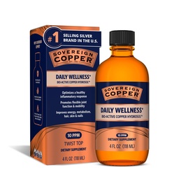 Hidrosol de cobre bioativo soberano - Suplemento líquido de cobre biodisponível para adultos e crianças com hidrosol de prata para cabelos, pele e unhas - 4 fl oz (118 ml)