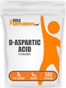 BulkSuplements.com Pó de ácido D-aspártico - Suplemento de ácido D-aspártico para homens, Aminoácido sem sabor - Puro e sem glúten, 3g por serviço, 1 kg (2,2 lbs) (Pacote de 1)