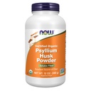 Now Foods Supplements, Psyllium Husk Powder, Certified Organic, Non-GMO Project Verificado, Fibra Solúvel, 12-Ount
