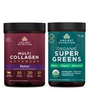 Nutrição antiga Multi Colágeno Pó Avançado Cleanse & Detox, Sem sabor, 36 Servings + Orgânico SuperGreens Pó, Greens Flavor, 25 Servings