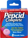 Redutor de Ácido Completo Pepcida + Antiácido para Reflux Ácido, 10mg Famotidina, 800mg Carbonato de Cálcio e 165mg Hidroxido de Magnésio por Medicina da Azia Tablet, Mastigação Antiácido, Berry, 8 ct