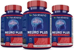 Neuro Plus Brain & Focus Formula - Suplemento Brain Booster, Suporta Clareza Mental & Focus - Melhora a Concentração e Energia Mental – 120 Cápsulas (3 Pack)