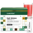 Cureveda Curveda crescer planta base Biotin 10000 Mcg Pó Suplemento para Unisex, benefícios escalpe saudável e crescimento do cabelo, Sem açúcar adicionado, sabor de romã natural 150 g (Pacote de 1) Crescer-1