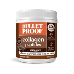 Pó de proteína de colagénio de chocolate à prova de balas com óleo MCT, 19g de proteína, 17.6 Oz, peptídeos de colágeno e aminoácidos para pele saudável, ossos e articulações, embalagem pode Vary