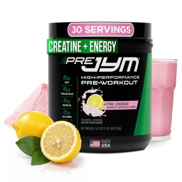 JYM Supplement Science Pre JYM Pink Limonada Pó pré-treino para homens e mulheres, BCAAs, Nootrópicos, Creatina HCI, Citrulina, Beta-Alanina, Betaína, Taurina, Huperzina, 30 Servings