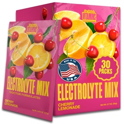 Dr. Price's Electrolyte Mix – Pó de hidratação sem açúcar com 72+ Trace Minerals – Sem açúcar, eletrolitos de dissolução rápida em pó – Limonada de cereja (30 embalagens)