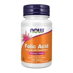 AGORA Ácido Fólico 800 mcg com vitamina B-12,250 Comprimidos