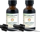 Solução de Iodo 2% do Dr. Clark Lugol - Iodo Granular Aquoso e 2% - Alivio Natural do Estômago e Cuidados de Saúde - 1 fl. Oz com um Dropper 2Pack
