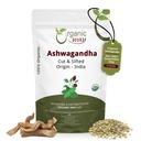 Forma orgânica Ashwagandha Root Cut & Sifted (Withania somnifera) - Organic & Kosher Certified - Vegan, Non GMO & Gluten Free - USDA Certified Origem - Índia (1/4LBS / 4Oz.)
