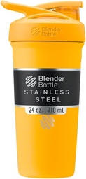 BlenderBottle Sport garrafa shaker de aço inoxidável isolado com fio Whisk, 24-ounce, manga – Shakes proteína e hidratação para atletas e fitness entusiastas, fácil de misturar, mantém bebidas frias, tampa bloqueável